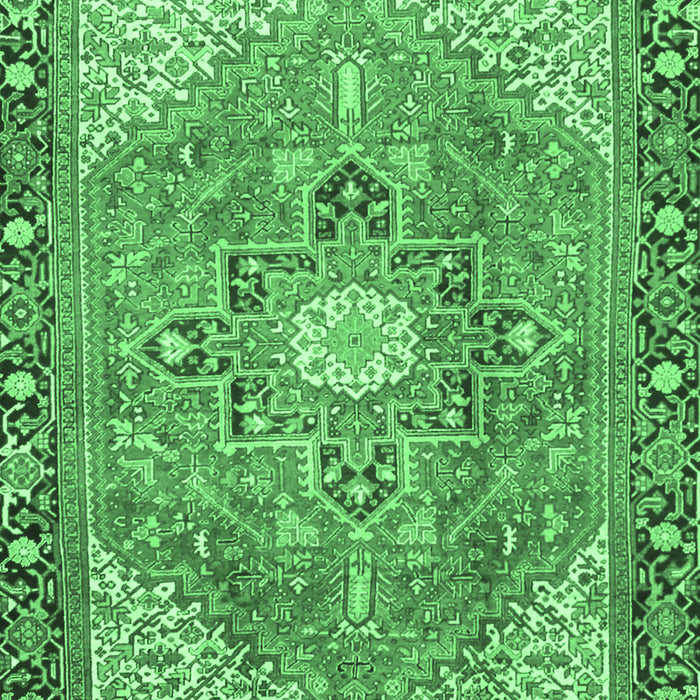 Machine Washable Persian Emerald Green Traditional Area Rugs, wshtr2941emgrn