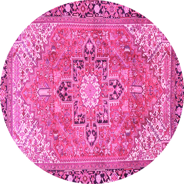 Round Persian Pink Traditional Rug, tr2941pnk