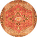 Square Persian Orange Traditional Rug, tr2941org