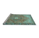 Sideview of Machine Washable Persian Light Blue Traditional Rug, wshtr2941lblu