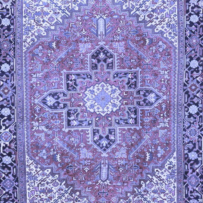 Machine Washable Persian Blue Traditional Rug, wshtr2941blu