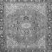 Round Machine Washable Persian Gray Traditional Rug, wshtr2941gry