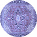 Round Persian Blue Traditional Rug, tr2941blu