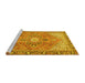 Sideview of Machine Washable Persian Yellow Traditional Rug, wshtr2941yw