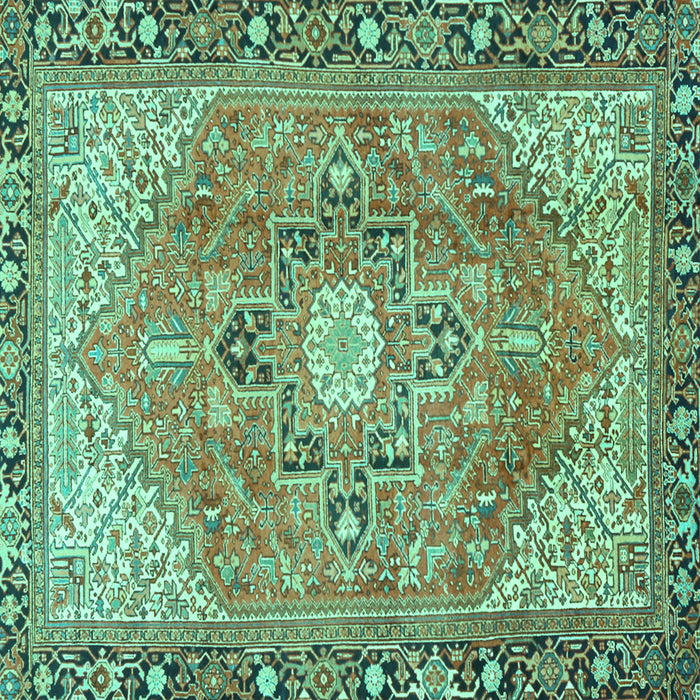 Square Persian Turquoise Traditional Rug, tr2941turq