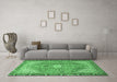 Machine Washable Persian Emerald Green Traditional Area Rugs in a Living Room,, wshtr2941emgrn