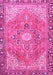 Machine Washable Persian Pink Traditional Rug, wshtr2941pnk