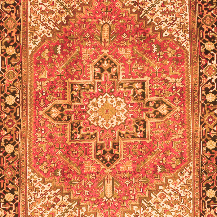 Serging Thickness of Machine Washable Persian Orange Traditional Area Rugs, wshtr2941org
