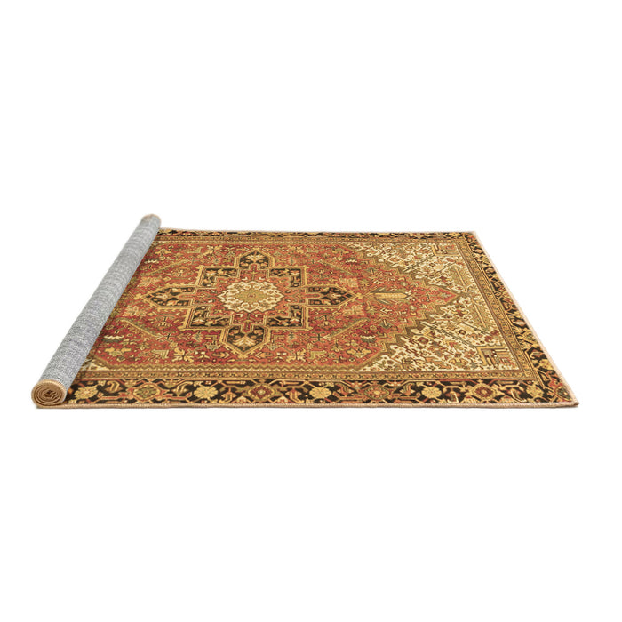 Sideview of Machine Washable Persian Brown Traditional Rug, wshtr2941brn