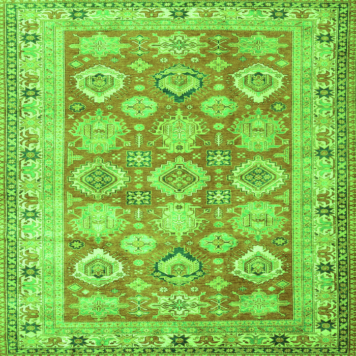 Serging Thickness of Oriental Green Traditional Rug, tr2942grn