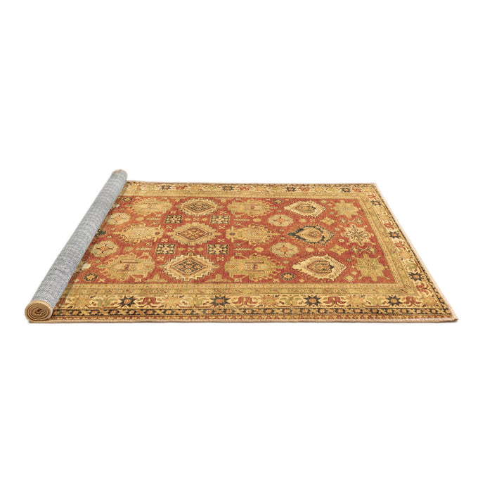 Sideview of Machine Washable Oriental Brown Traditional Rug, wshtr2942brn