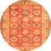 Square Oriental Orange Traditional Rug, tr2942org