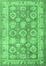 Machine Washable Oriental Emerald Green Traditional Area Rugs, wshtr2942emgrn