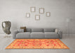 Machine Washable Oriental Orange Traditional Area Rugs in a Living Room, wshtr2942org