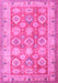 Machine Washable Oriental Pink Traditional Rug, wshtr2942pnk