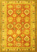 Machine Washable Oriental Yellow Traditional Rug, wshtr2942yw