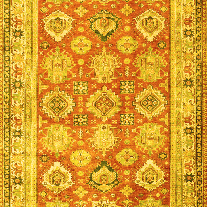 Machine Washable Oriental Yellow Traditional Rug, wshtr2942yw
