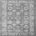 Round Machine Washable Oriental Gray Traditional Rug, wshtr2942gry