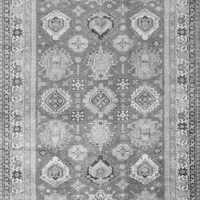 Serging Thickness of Machine Washable Oriental Gray Traditional Rug, wshtr2942gry
