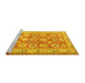 Sideview of Machine Washable Oriental Yellow Traditional Rug, wshtr2942yw