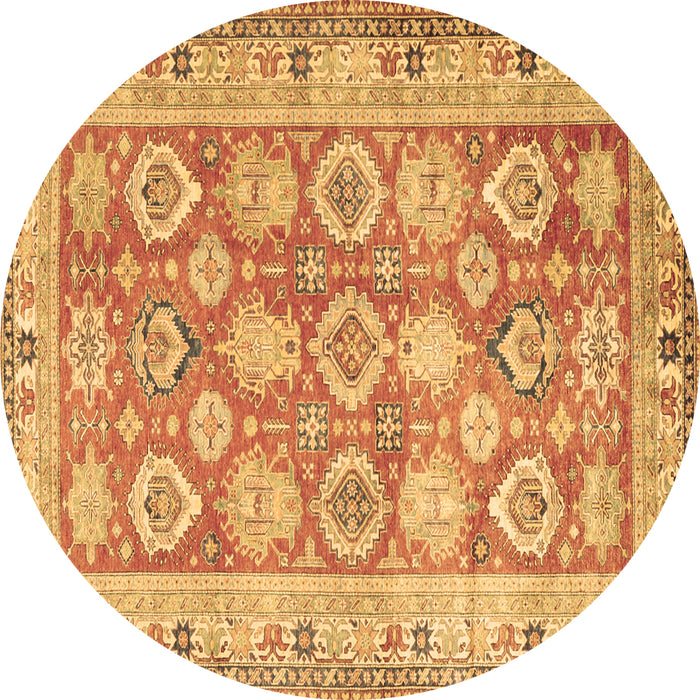 Round Machine Washable Oriental Brown Traditional Rug, wshtr2942brn