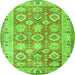 Square Oriental Green Traditional Rug, tr2942grn