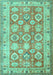 Machine Washable Oriental Turquoise Traditional Area Rugs, wshtr2942turq