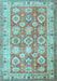 Machine Washable Oriental Light Blue Traditional Rug, wshtr2942lblu