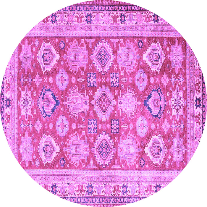 Round Machine Washable Oriental Purple Traditional Area Rugs, wshtr2942pur