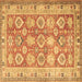 Square Machine Washable Oriental Brown Traditional Rug, wshtr2942brn