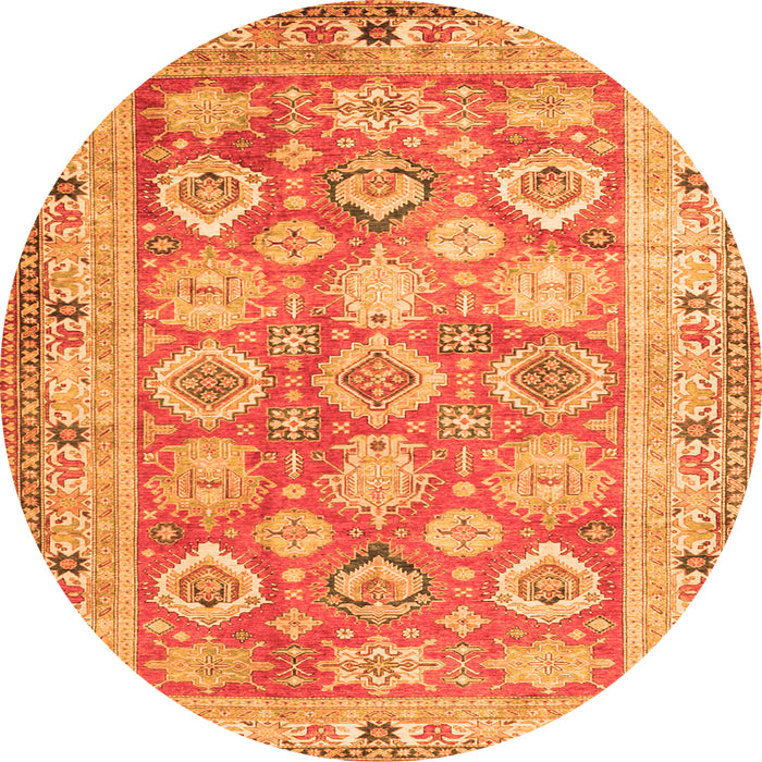 Machine Washable Oriental Orange Traditional Area Rugs, wshtr2942org