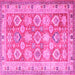 Square Oriental Pink Traditional Rug, tr2942pnk