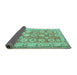Sideview of Oriental Turquoise Traditional Rug, tr2942turq