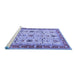 Sideview of Machine Washable Oriental Blue Traditional Rug, wshtr2943blu