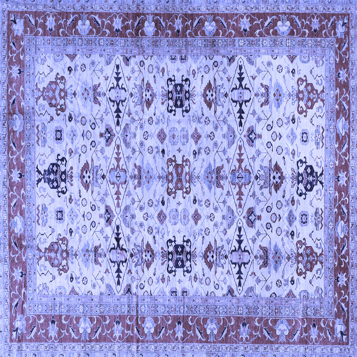 Square Machine Washable Oriental Blue Traditional Rug, wshtr2943blu