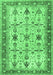 Machine Washable Oriental Emerald Green Traditional Area Rugs, wshtr2943emgrn