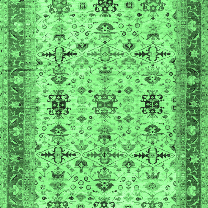 Machine Washable Oriental Emerald Green Traditional Area Rugs, wshtr2943emgrn