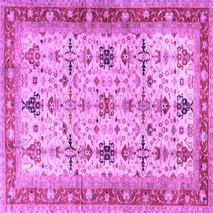 Square Oriental Purple Traditional Rug, tr2943pur