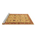 Sideview of Machine Washable Oriental Brown Traditional Rug, wshtr2943brn