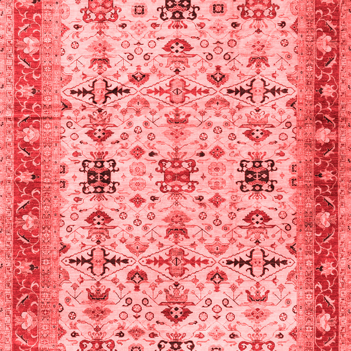 Machine Washable Oriental Red Traditional Rug, wshtr2943red