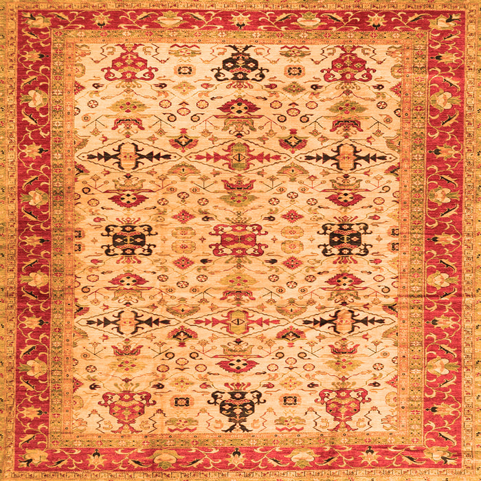 Serging Thickness of Oriental Orange Traditional Rug, tr2943org