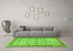 Machine Washable Oriental Green Traditional Area Rugs in a Living Room,, wshtr2943grn