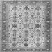 Round Machine Washable Oriental Gray Traditional Rug, wshtr2943gry