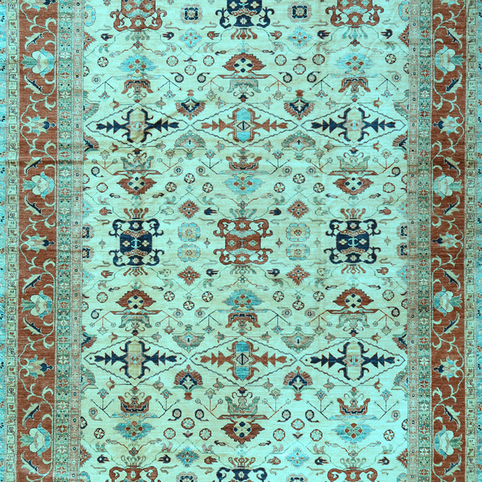 Machine Washable Oriental Light Blue Traditional Rug, wshtr2943lblu