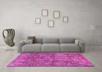 Machine Washable Persian Pink Traditional Rug, wshtr2944pnk