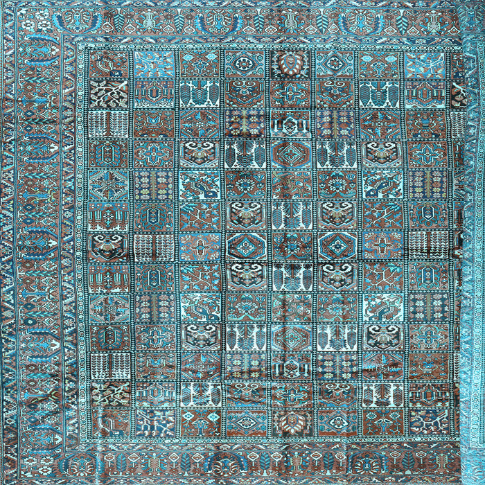 Square Machine Washable Persian Light Blue Traditional Rug, wshtr2944lblu