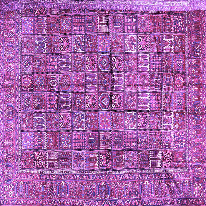 Square Machine Washable Persian Purple Traditional Area Rugs, wshtr2944pur