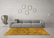 Machine Washable Persian Yellow Traditional Rug in a Living Room, wshtr2944yw