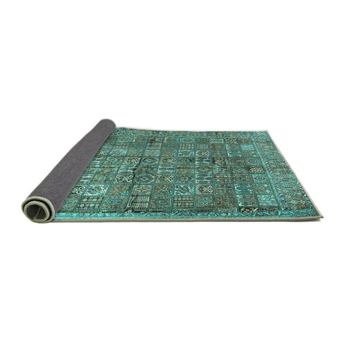 Sideview of Persian Turquoise Traditional Rug, tr2944turq