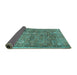 Sideview of Persian Turquoise Traditional Rug, tr2944turq